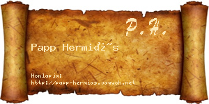 Papp Hermiás névjegykártya